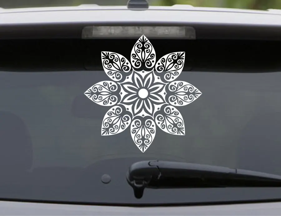 

Mandala Flower Decal For Car Doily Floral Hippie Seed Of Life Pretty Fractal Psychedelic Sunflower Vinyl Sticker Waterproof MT30