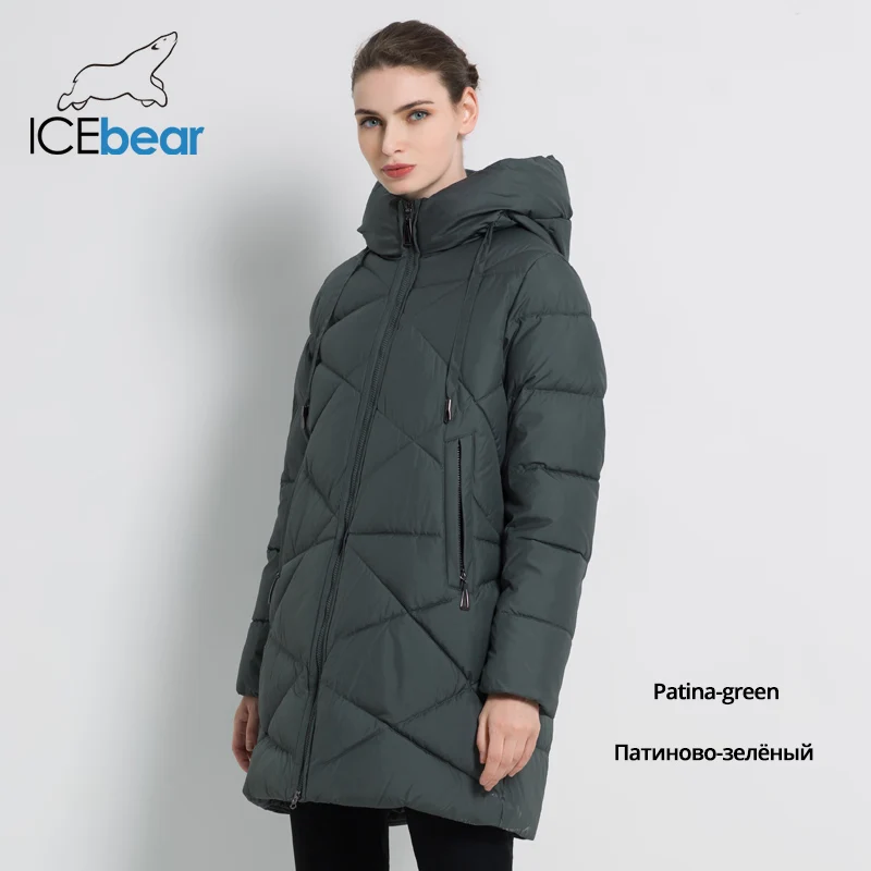 ICEbear Новая зимняя женская куртка Толстая теплая женская куртка Стильное женское пальто Высококачественная зимняя женская одежда GWD18297I - Цвет: G657
