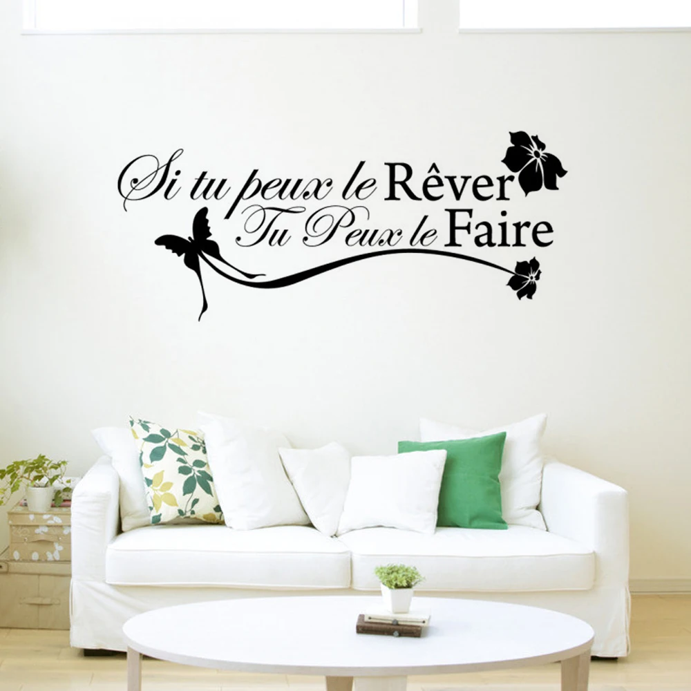

Vinyl Wall Sticker French Dream Motto DIY Simple Fashion Home Decoration Living room Boy Bedroom Art Murals JG2760