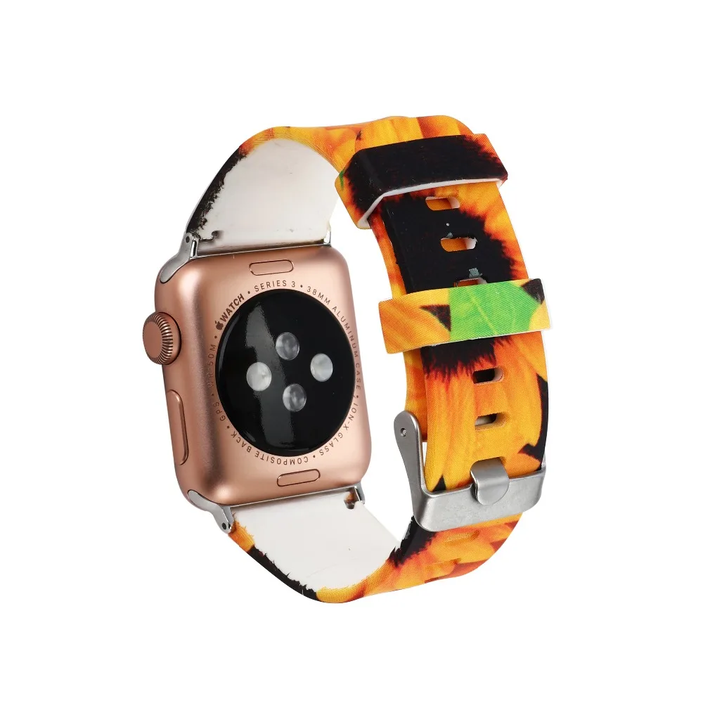 7 цветов мягкий силиконовый ремешок для часов Apple Watch Series 1 2 3 4 браслета iWatch 38 мм 42 40