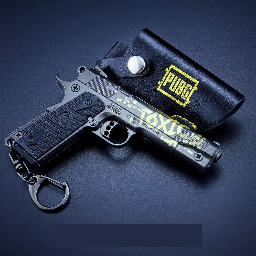 Playerunknown's боя PUBG P1911 M16A4 98k M762 G36C MP5K Косплэй реквизит серый цвет с красноватым отливом брелок игрушка 6 шт./компл