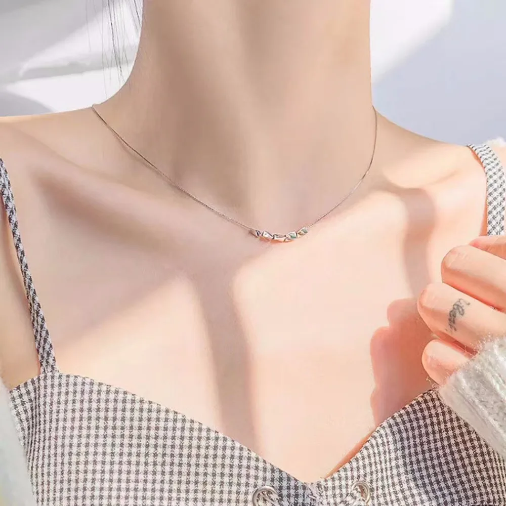 QIAMNI Dainty Square Box Cube Tube Bar Pendant Choker Necklace Women Girl Accessories Collar Christmas Gift | Украшения и