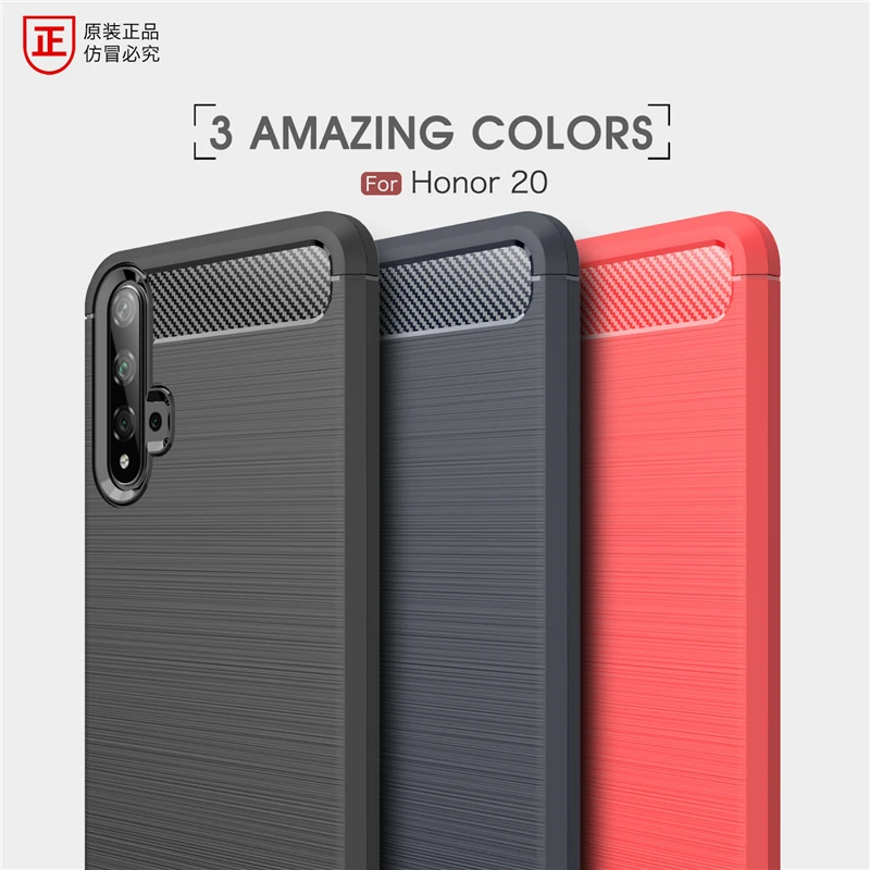 

Case Huawei Honor 20 Case Shockproof Silicone Bumper Carbon Fiber Cover For Huawei Honor 20 Cover Case On Honor 20 Fundas ETUI