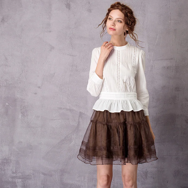 ARTKA 2018 Лето кофе коричневый пушистый тюль пачка зонтик kilt Одежда Нижнее белье