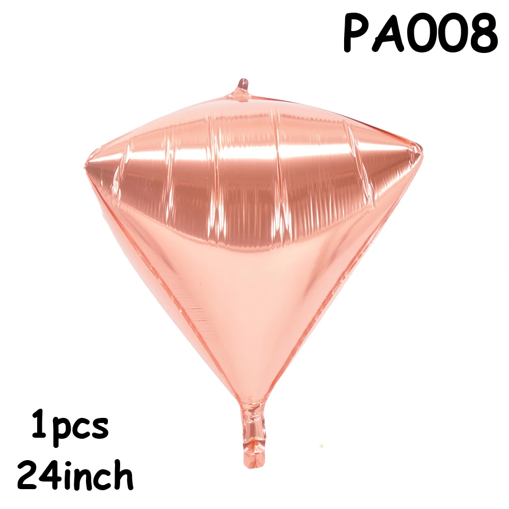 PA008 diamo rosegold 10 шт. 24 дюйма 3D Алмазный Куб фольга Воздушные шары День рождения вечерние Droopback гелиевая фольга квадратный Свадебный шар украшения для вечеринок - Цвет: PA008 diamo rosegold