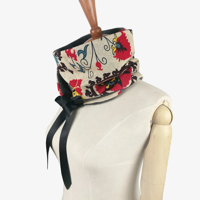 Новинка модный большой шарф с цветочным принтом галстук-бабочка петля-кольцо