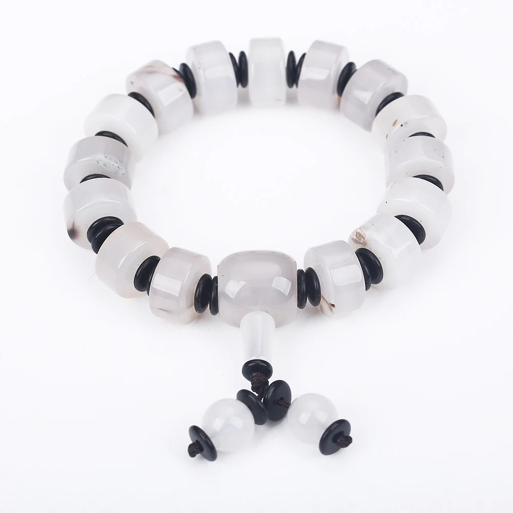 2018 Reiki White Jade Jewelry Natural Stone Buddha Beads Bracelet Men Elastic Rope Chain Charm For Women Pulseras Mujer | Украшения и