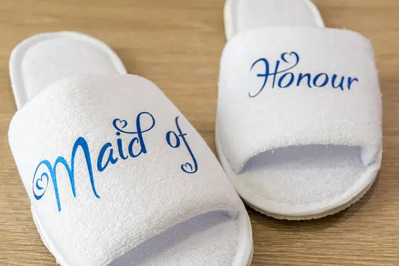 Индивидуальные свадебные тапочки для подружки невесты спа-Тапочки вечерние