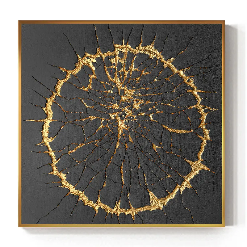 Golden Explosion Абстрактный роскошный золотой лабиринт взрыв картины современного искусства белый и черный настенная живопись для Гостиная принтом и постер для декораций - Цвет: Golden Explosion