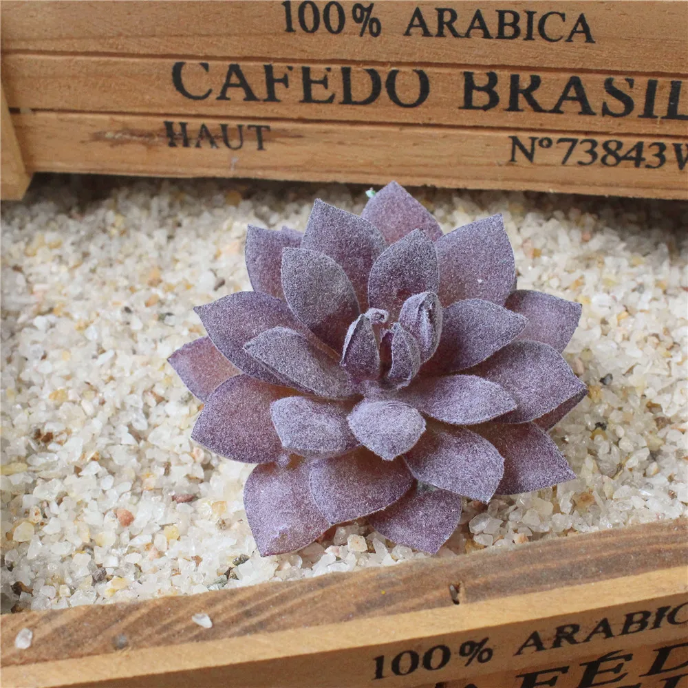 7 см искусственные зеленые фиолетовые красные флокированные сочные растения DIY