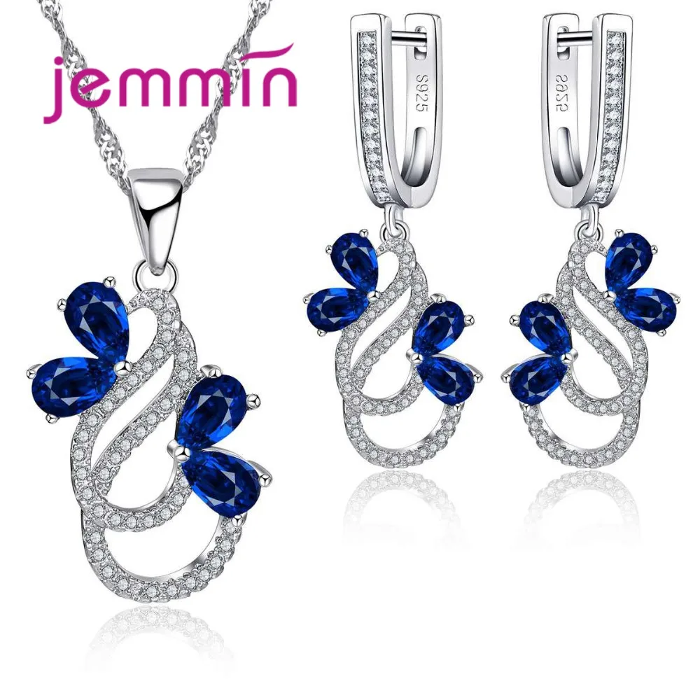 

New Mystic Twist Plant Jewelry Sets for Women Valentine's Days Gift 925 Sterling Silver Hollow Necklace Earrings Sets