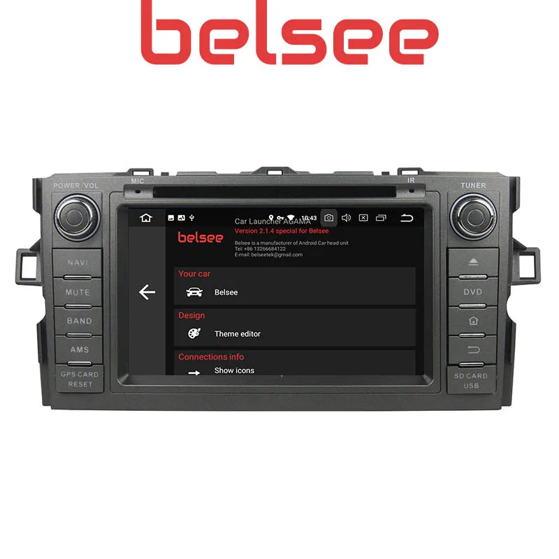 Belsee Android 8,0 стерео головное устройство навигации dvd-плеер мультимедийный автомобильный Радио для Toyota Auris 2007 2008 2009 2010 2011 2012