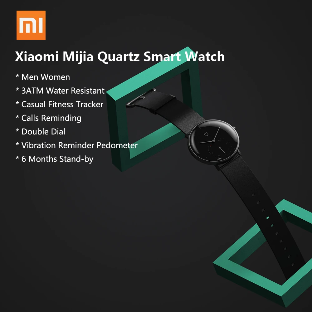 XIAOMI MIJIA кварцевые Смарт-часы для мужчин и женщин фитнес-трекер звонки напоминание двойной циферблат Вибрация напоминание Шагомер Умные часы