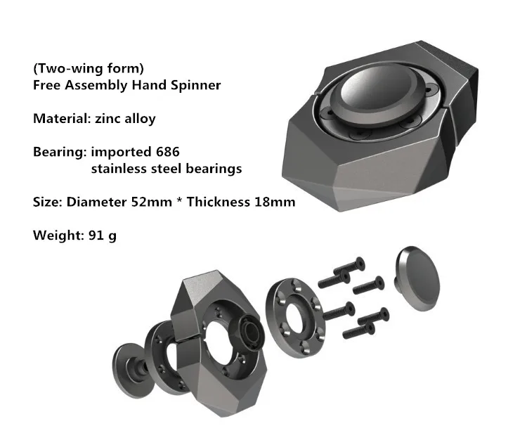 DIY сборка ручной Спиннер металлический EDC Спиннер Tri-Spinner цинковый сплав креативный антистресс помощи AnxietyToy лучшие подарки