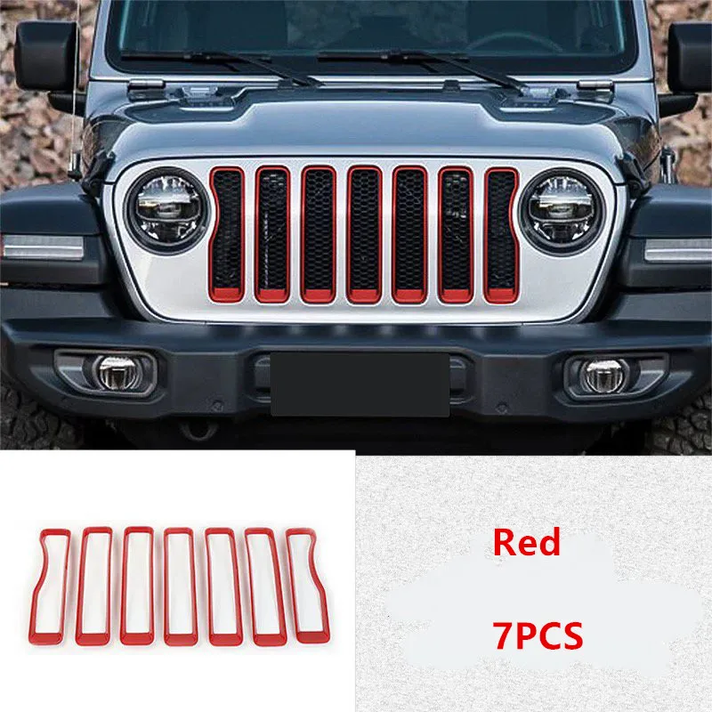 

7 шт., хромированная решетка для автомобиля Jeep Wrangler JL 2018