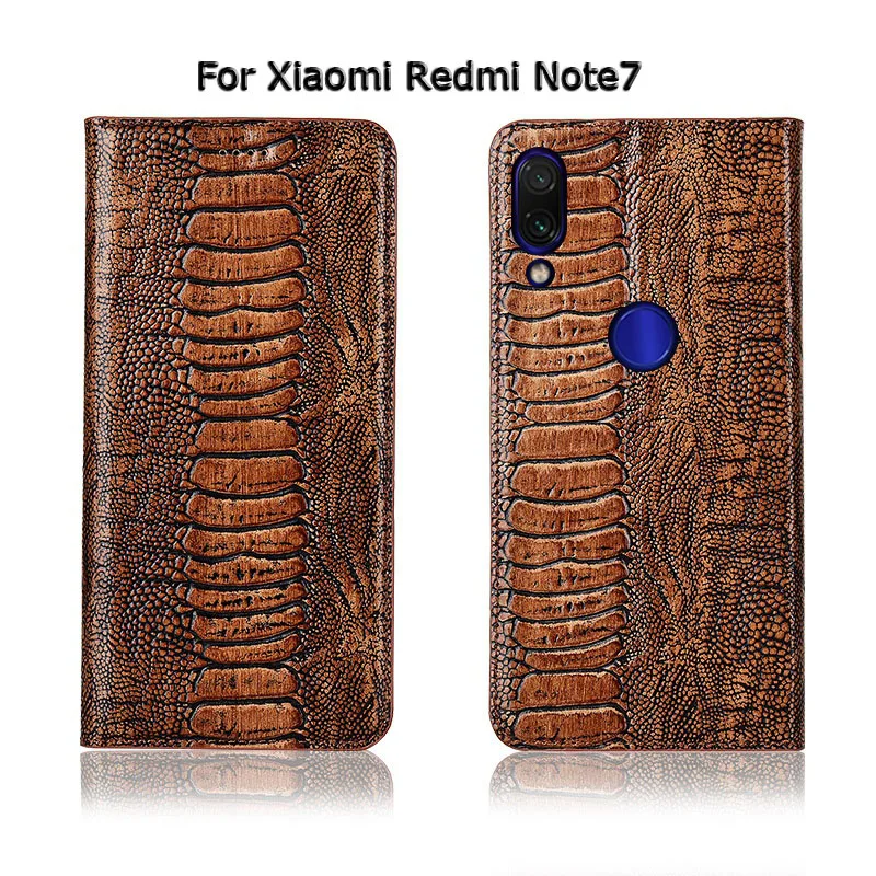 Роскошный чехол книжка с подставкой из страусиной кожи для Xiaomi Redmi Note 4 4X 5 5A Pro 7