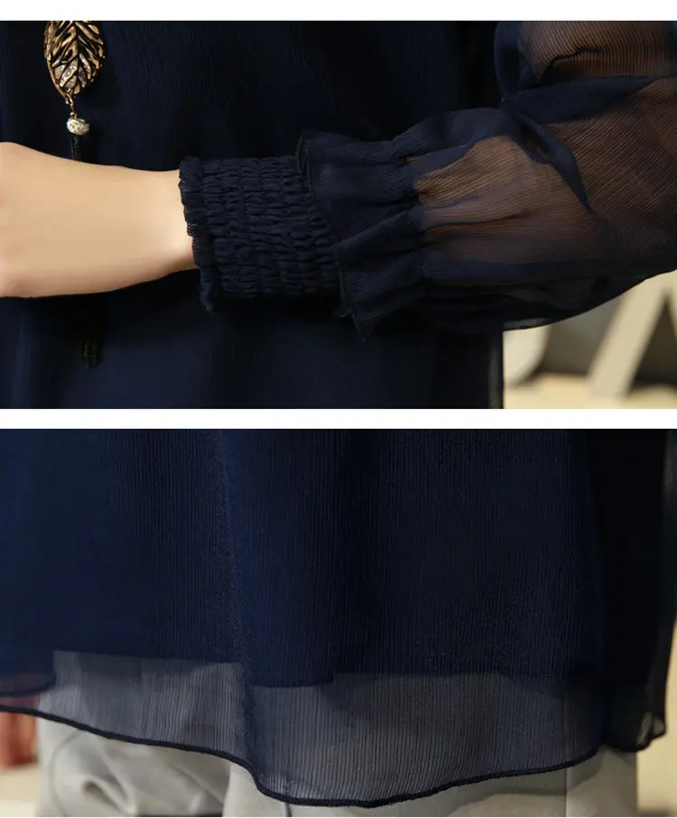 Новинка Blusas Mujer Moda, зима-осень, блузки, рубашки, одежда для работы, офисные топы, женские рубашки с длинным рукавом, шифоновая блузка, Женский Топ