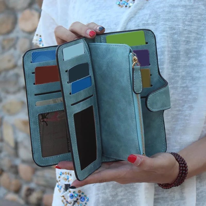 Лидер продаж Женский Длинный кошелек для девушек из искусственной кожи с пряжкой