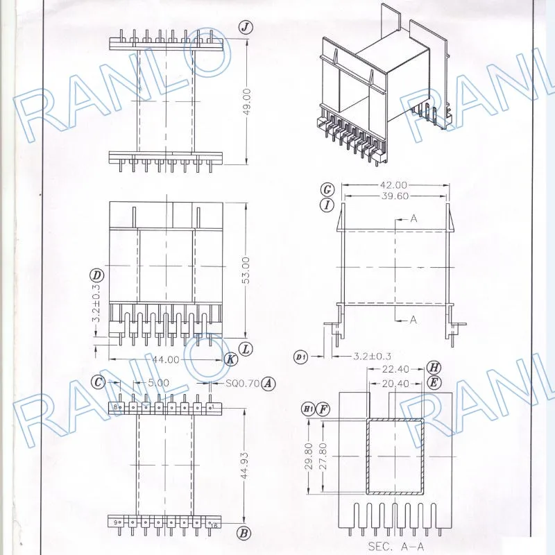 EE65 2000 Вт трансформаторная катушка PC40 EE65/65/27A ферритовая сердцевина|transformer bobbin|power