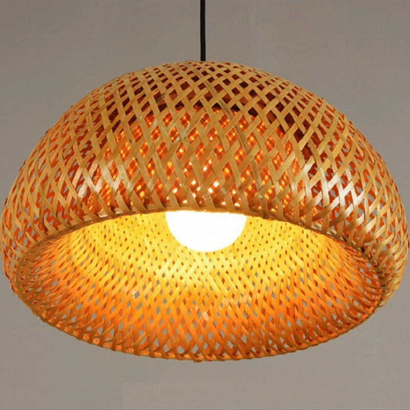 Современная бамбуковая Подвесная лампа ручной вязки по хорошей цене с