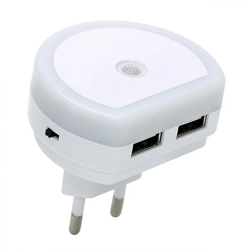 Современные мини подключаемого модуля светодиодный Ночной светильник с двумя USB