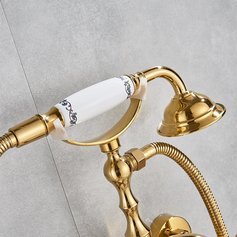 Ванная Комната Фарфоровая Ванна Смеситель для душа набор кран ванной настенное
