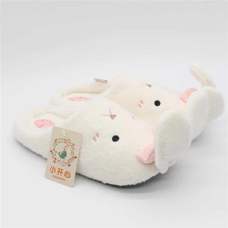 Pantoffels Dames Pantufa/Женские домашние шлепанцы с кроликами; мягкие домашние тапочки с очаровательными животными; противоскользящая бесшумная обувь