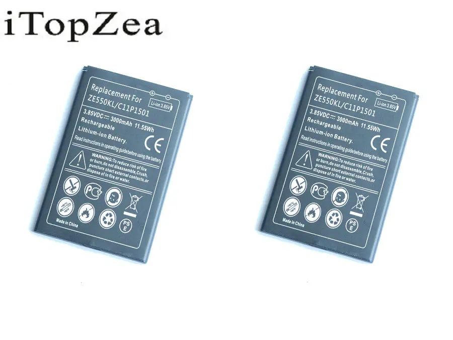 ITopzea 2 шт. 3000 мАч 11 55 Вт/ч C11P1501 сменный литий ионный аккумулятор для Asus Zenfone Zenfone2 Laser