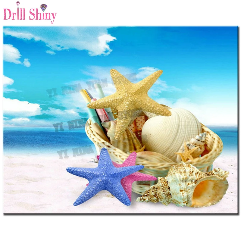 

Алмазная вышивка крестиком пейзаж Морской Кристалл квадратные алмазные наборы незавершенные Декоративные diy Алмазная картина пляжная обо...
