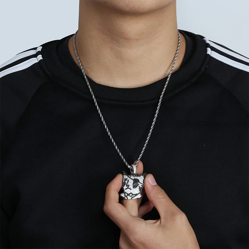 Мужские ожерелья с кулоном LIL UZI VERT серебряное ожерелье в стиле хип хоп кубическим