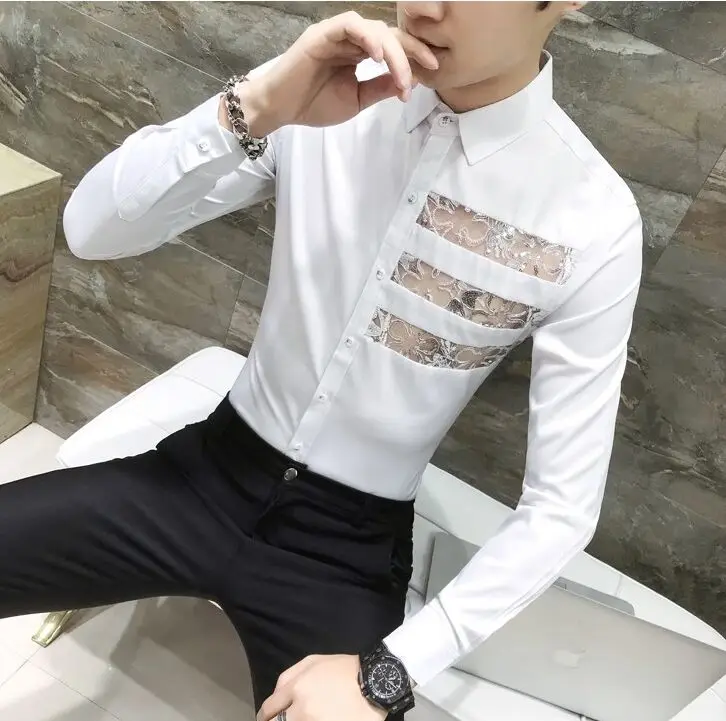 Новое поступление Стильная мужская одежда для ночного клуба модные тонкие