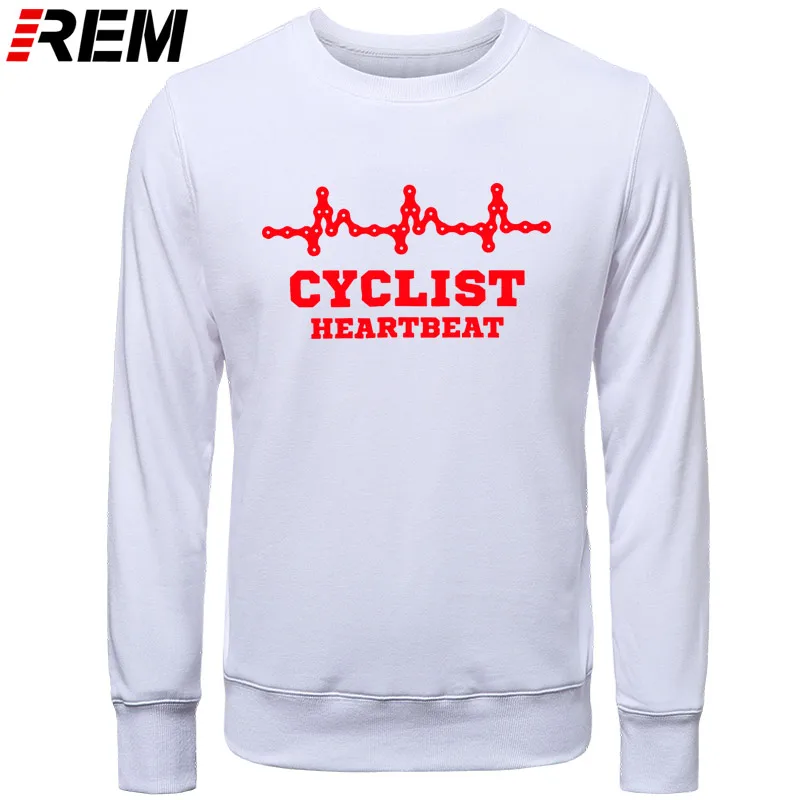 Для мужчин s CYCLINGer Cyclist Heartbeat Горный Дорожный велосипед Забавный велосипед мужские повседневные толстовки с длинными рукавами в китайском стиле, толстовки - Цвет: WHITE RED