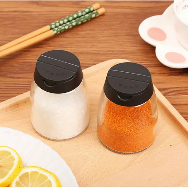 Двухсторонняя банка для специй приправ стеклянная герметичная коробка