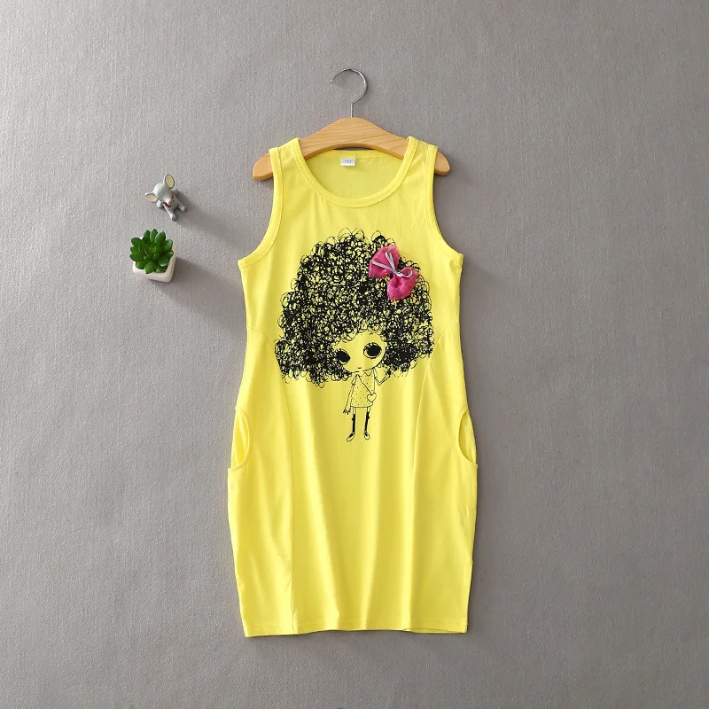 V-TREE Summer Princess Dresses For 4-12 Years Girl Girls Cartoon Sleeveless Dress Costume Kids Bow Clothing Teenagers | Детская одежда