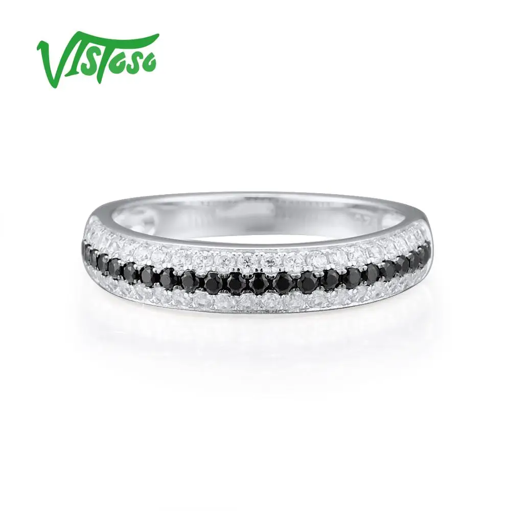 VISTOSO 925 пробы Серебряные кольца для Для женщин кольцо вечерние помолвки свадьбы
