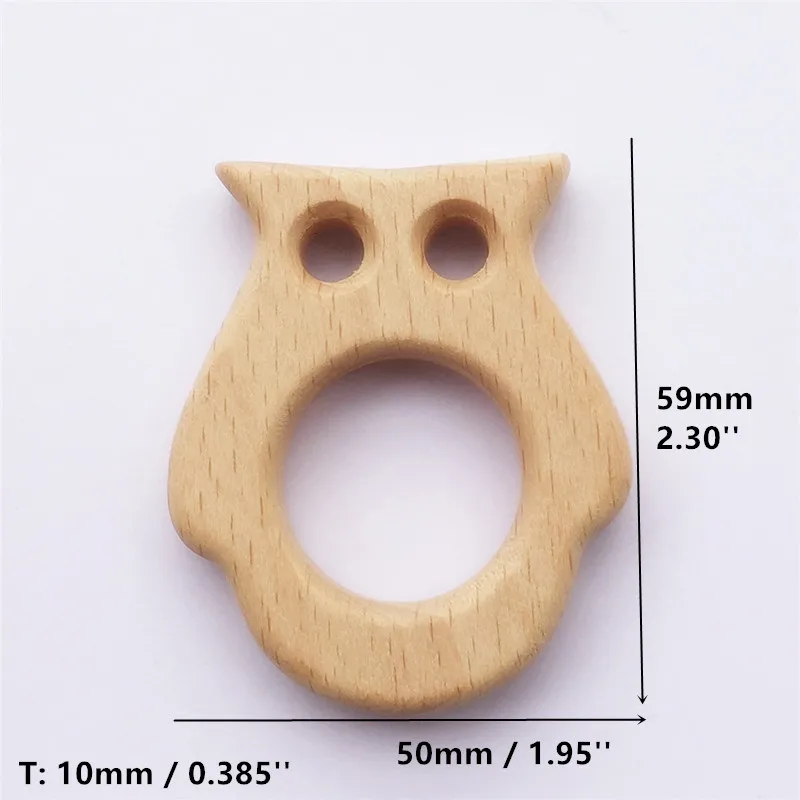 Owl Chenkai 50 шт. деревянный Прорезыватель для зубов DIY органический экологически чистый натуральный Дерево Детские Прорезыватели для зубов пустышка захватывающая игрушка Монтессори аксессуары - Цвет: Owl