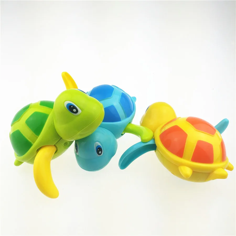1pc Newborn Cute Cartoon Animal Tortoise Baby Bath Toy Infant Swim Turtle Chain Clockwork Classic Toys Kid Educational Toys