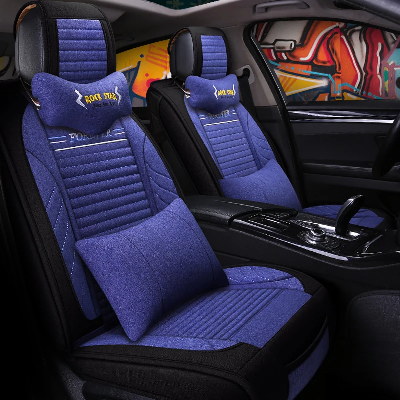 Универсальное льняное волокно автомобильные чехлы для сидений автомобиля на