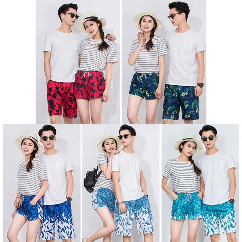 Пара пляжные шорты 2 шт./компл. плавательные для серфинга анти ух с принтом летние