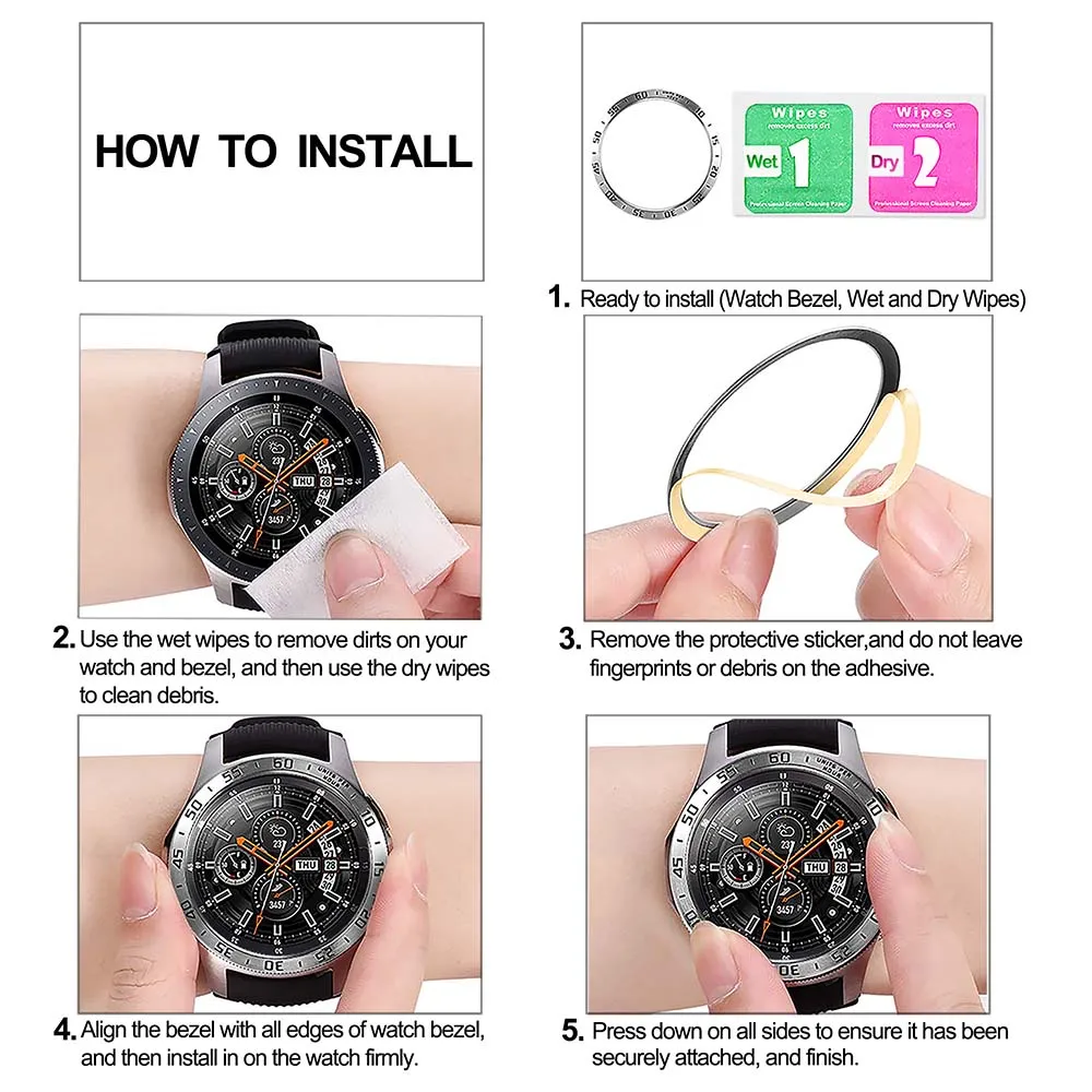 Ободок из нержавеющей стали для samsung Galaxy Watch 46 мм/gear S3 классический Frontier Защита от царапин чехол клейкая крышка
