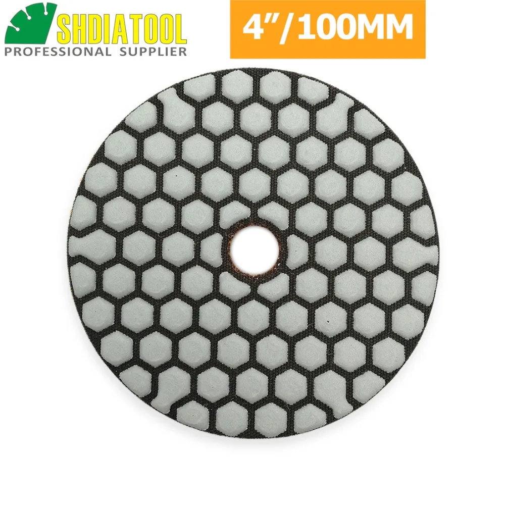 Diatool 6 шт. 4 &quot/100 мм грит #200 diamond сухой Полировальная Подложка для Гранит и Мрамор