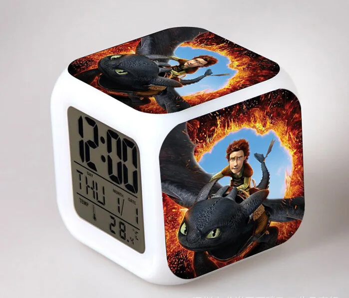 Аниме Как приручить дракона 2 фигурка Беззубика будильник светодиодсветодиодный