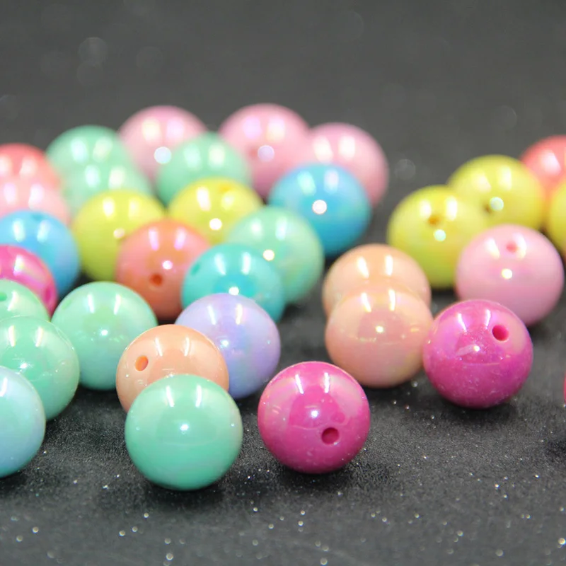 Оптовая продажа высококачественные круглые бусины разных цветов AB акриловые