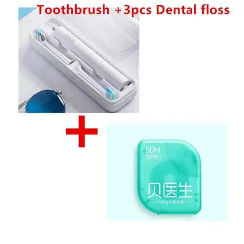 Xiaomi Doctor B электрическая зубная щетка звуковые волны умная ультразвуковая отбеливающая Водонепроницаемая беспроводная зарядка дорожная коробка - Цвет: Toothbrush 3 floss