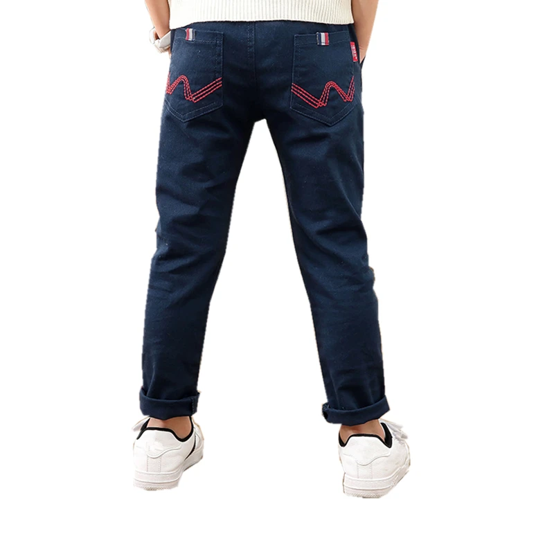 New Year Boys Pants Trousers Clothes Cotton Solid Elastic Waist Pencil For Fashion Embroidery Children Clothing | Детская одежда и