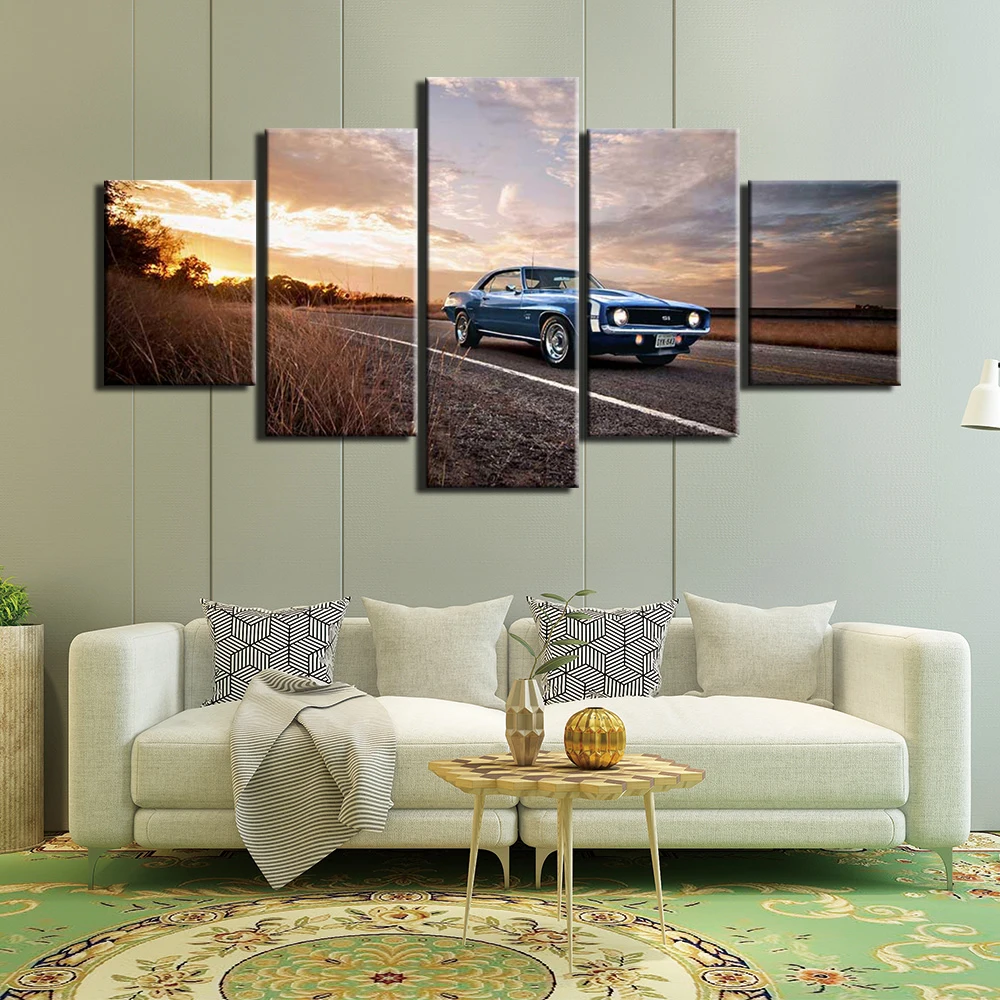 5 шт. мышечная автомобиль спортивный живопись современное искусство холст HD