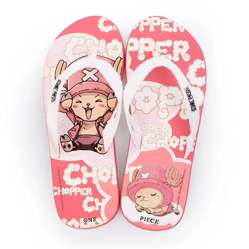 Домашние тапочки с принтом аниме; один предмет; Luffy Chopper ace; Косплей; мужские и женские туфли на плоской подошве; Повседневная летняя нескользящая обувь унисекс - Цвет: 20