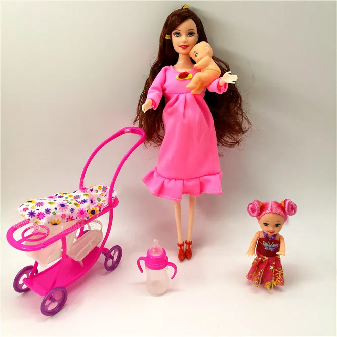 toy doll 5 Комплект из 5 предметов, костюмы для беременных, куклы для мамы/сына/ребенка/Келли/коляски, куклы для девочек, детские игрушки, модные куклы детские игрушки в подарок - Цвет: toy doll 5
