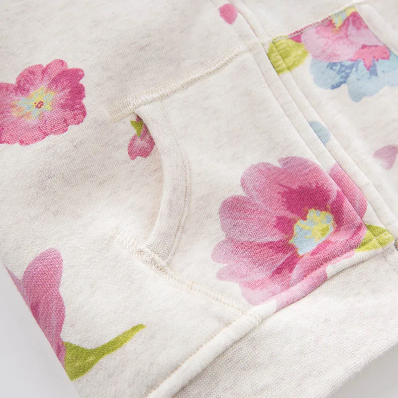 DB7625 dave bella spring infant baby girls hooded coat kids print outerwear toddler children high quality lovely clothes | Детская