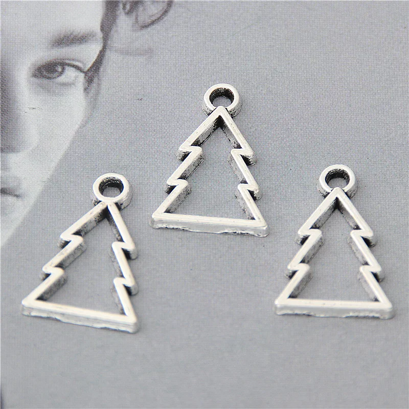 50 шт. серебряные полые милые Подвески для рождественской ёлки кулон ювелирное